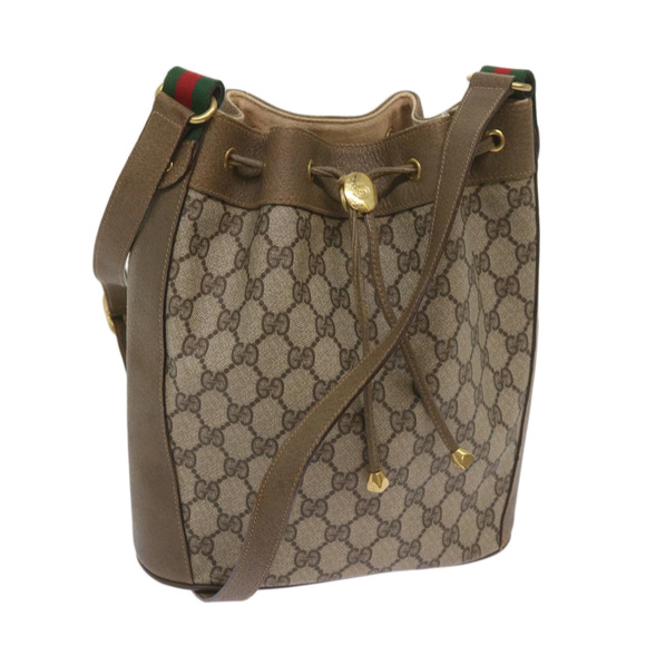 GUCCI GG Supreme Web Sherry Line Shoulder Bag PVC Beige 41 02 034 Auth ep3406 - Picture 1 of 16